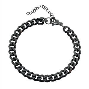 Black Finished Curb Chain Stainless Steel Bracelet